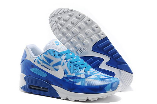 Nike Air Max 90 Hyp Prm Unisex Blue White Jogging Shoes Italy